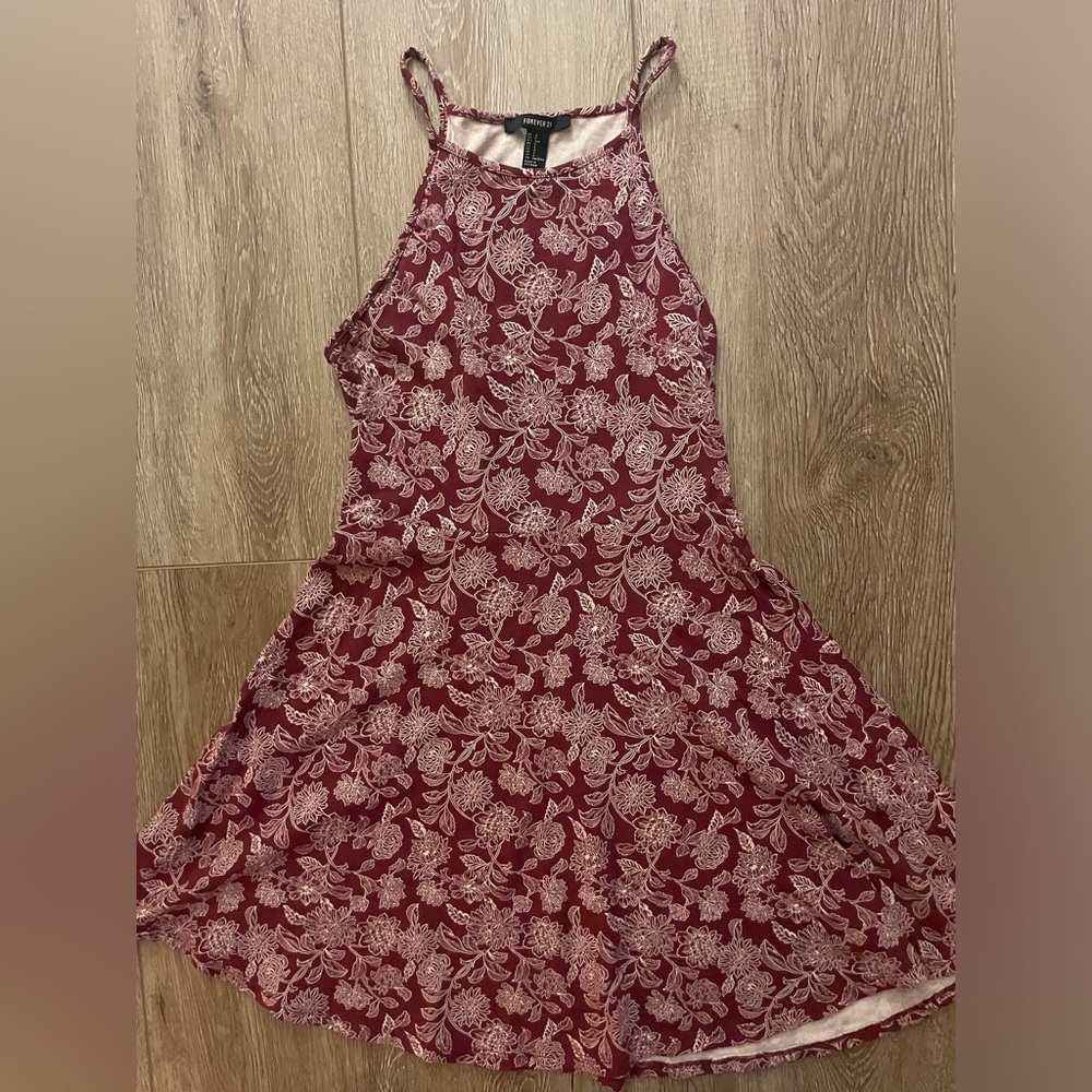 Forever 21 halter floral skater dress